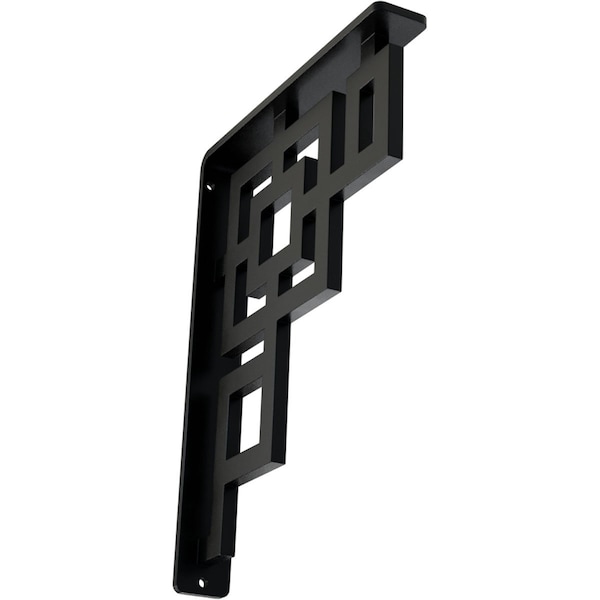 Ekena Millwork Eris Wrought Iron Bracket, (Single center brace), Powder Coated Black 1 1/2"W x 7 1/2"D x 10"H BKTM01X07X10SER - main